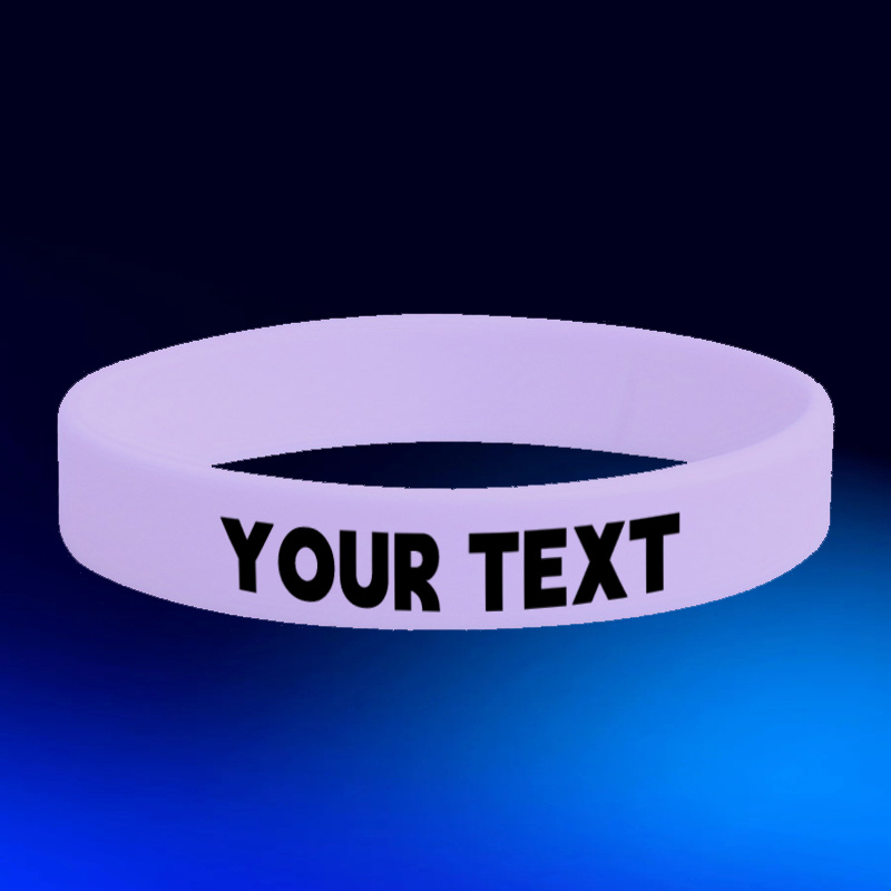 52pc Glow-in-the-Dark Silicone Bracelets, Customisable